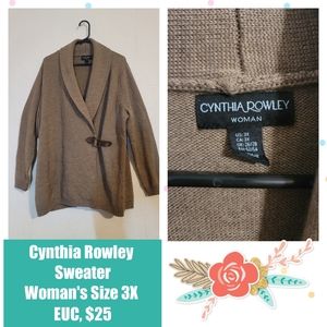 Cynthia Rowley brown women's sweater, size 3X